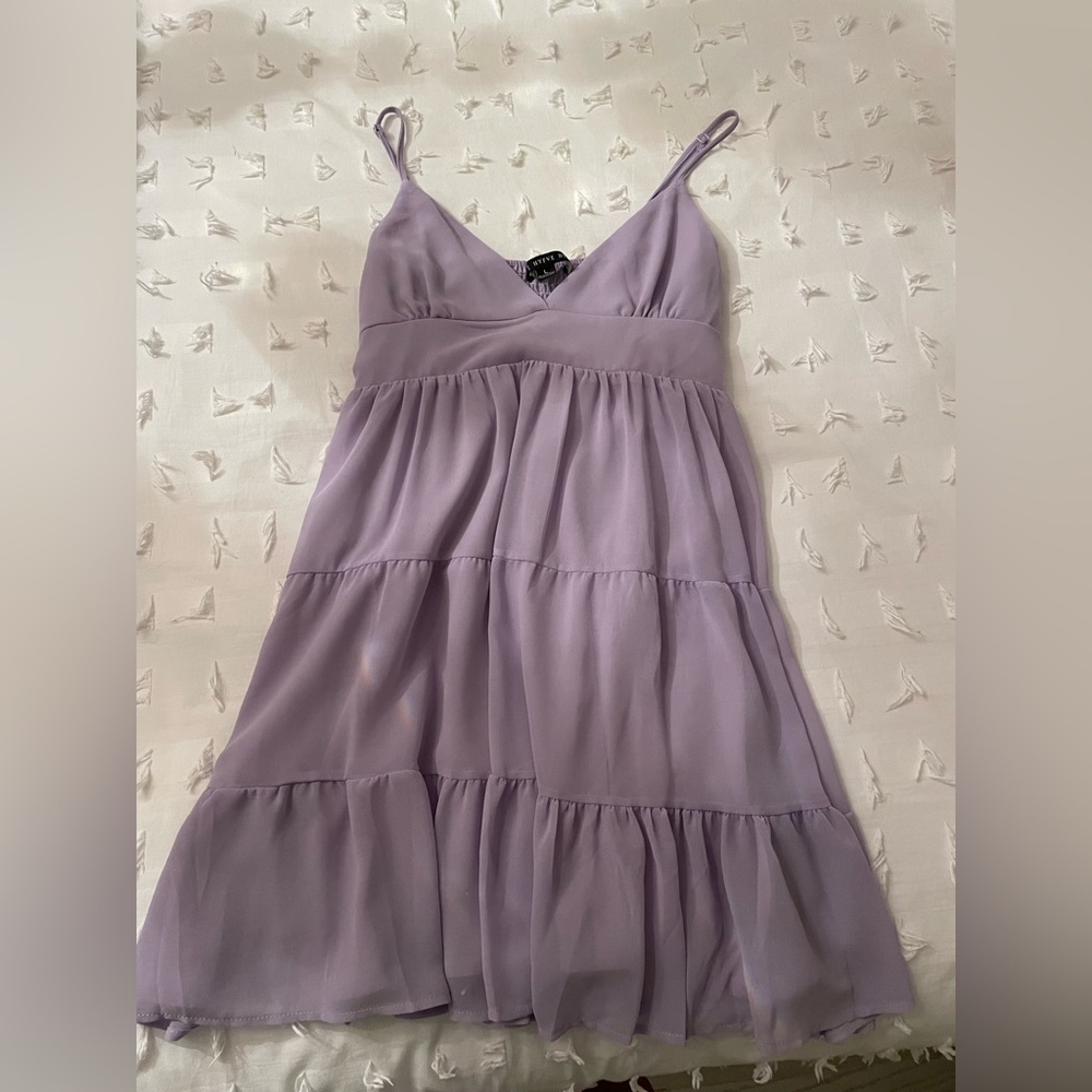 Light purple short dress. Great for summer, beach, or church